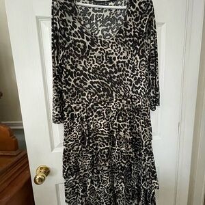 Studio Animal Print Long Sleeve Dress